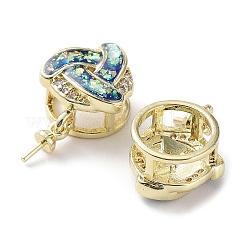 Knot Shape Brass Micro Pave Cubic Zirconia Cup Peg Bails&nbsp;KK-C041-04A-G