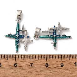 Brass Micro Pave Cubic Zirconia Pendants&nbsp;KK-F903-07P