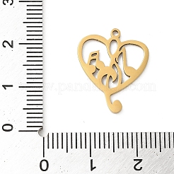 5Pcs 201 Stainless Steel Pendants&nbsp;STAS-B064-09G