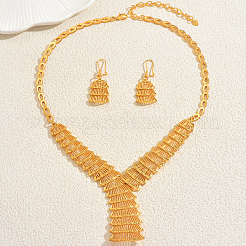 Elegant Middle Eastern Alloy Hollow Fan Necklace & Earrings Sets for Women&nbsp;QJ5284