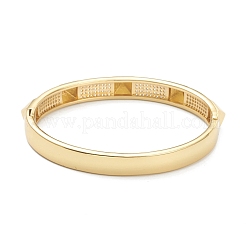 Brass Micro Pave Clear Cubic Zirconia Bangles&nbsp;BJEW-A116-01G