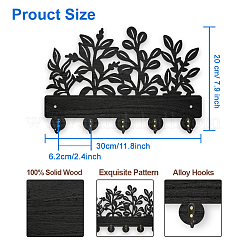 Wood & Iron Wall Mounted Hangers&nbsp;HJEW-WH0055-229
