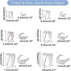 120Pcs 6 Style 304 Stainless Steel Snap on Bails&nbsp;STAS-NB0001-38