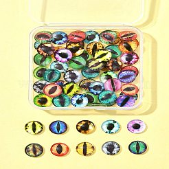 60Pcs Half Round with Eye Glass Cabochons&nbsp;GGLA-FS0001-16A