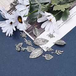 Mixed Style Tibetan Style Alloy Leaf Pendants&nbsp;TIBEP-F040-01AS