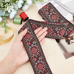 Ethnic Style Embroidery Polycotton Ribbons&nbsp;OCOR-WH0072-03