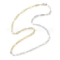 3Pcs 3 Colors 4MM Brass Paperclip Chain Necklaces for Women Men&nbsp;NJEW-JN05569