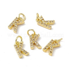 Real 18K Gold Plated Brass Micro Pave Clear Cubic Zirconia Charms&nbsp;KK-E068-VB452-K
