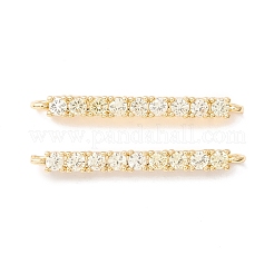 Rack Plating Brass Micro Pave Cubic Zirconia Connestor Charms&nbsp;KK-D073-03G-NR