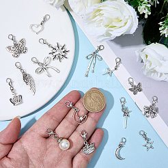 32Pcs 16 Styles Alloy & ABS Plastic Imitation Pearl Pendant Decorations&nbsp;HJEW-BM0001-24