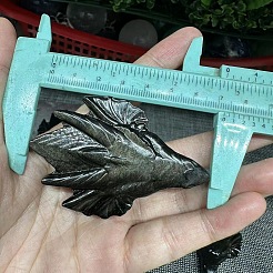 Natural Golden Sheen Obsidian Carved Dragon Figurines&nbsp;PW-WG46613-01