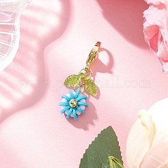Flower Polymer Clay & Glass Pendants Decorations&nbsp;HJEW-MZ00327-01