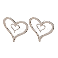 Brass Heart Stud Earrings&nbsp;EJEW-H165-08P