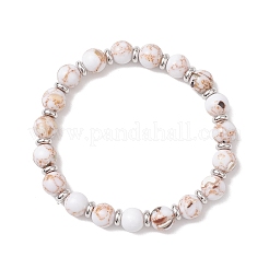 2Pcs Sea Shell & Synthetic Turquoise Assembled & Natural Rhodochrosite Beads Stretch Bracelet Set for Men Women&nbsp;BJEW-JB12125