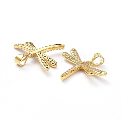 Brass Micro Pave Clear Cubic Zirconia Pendants&nbsp;X-ZIRC-L100-103G