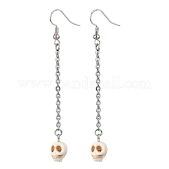 Dyed Synthetic Turquoise Dangle Earrings&nbsp;EJEW-JE06511