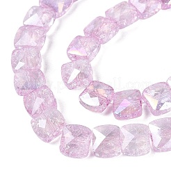 Electroplate Transparent Crackle Glass Beads Strands&nbsp;EGLA-Q135-02A-B04