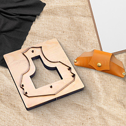 Rectangle Wooden & Carbon Steel Glasses Packaging Leather Die Cutting Mold&nbsp;DIY-WH20055-016A