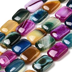 Natural Striped Agate/Banded Agate Beads Strands&nbsp;G-B137-B01-01