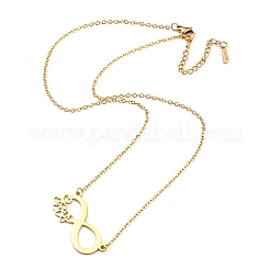 304 Stainless Steel Heart Infinity Pendant Necklaces for Women&nbsp;NJEW-A012-02G