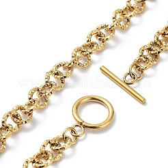 Ion Plating(IP) 304 Stainless Steel Rolo Chain Necklace&nbsp;NJEW-K249-02G