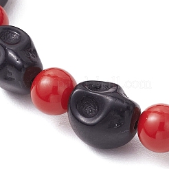 Synthetic Turquoise Beaded Stretch Bracelets&nbsp;BJEW-JB12093-03