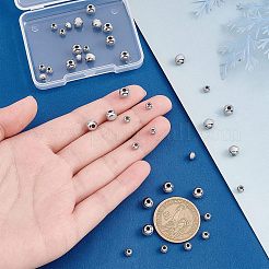 40Pcs 2 Style Textured 304 Stainless Steel Beads&nbsp;STAS-UN0037-81B