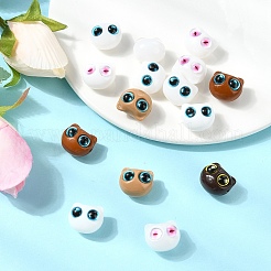 15Pcs 3 Colors Opaque Acrylic with Resin Beads&nbsp;OACR-YW0001-99