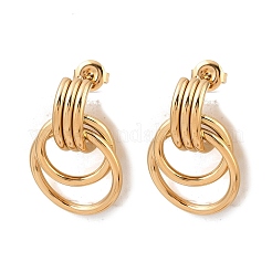 304 Stainless Steel Twist Ring Stud Earrings&nbsp;EJEW-P324-06G
