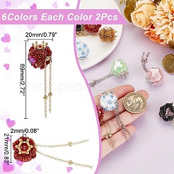 12Pcs 6 Colors Handmade Polymer Clay with Resin&nbsp;CLAY-AR0001-36A