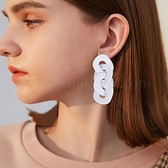 4 Pairs 4 Colors Horse Eye Acrylic Dangle Stud Earrings with Steel Iron Pins for Women&nbsp;EJEW-AN0004-11
