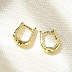 U-Shaped Brass Hoop Earrings&nbsp;EJEW-D311-105G