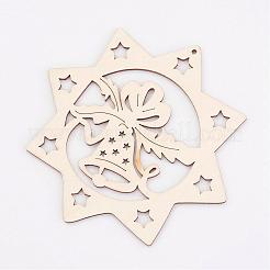 Undyed Wooden Pendants&nbsp;WOOD-K005-16