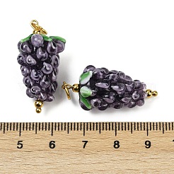 304 Stainless Steel with Handmade Lampwork Pendants&nbsp;STAS-Q352-02G-D