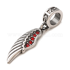 316 Surgical Stainless Steel & Rhinestone European Dangle Charms&nbsp;SA-CBA7555-16AS-03