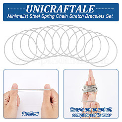 60Pcs Minimalist Steel Spring Chain Stretch Bracelets Set&nbsp;TWIR-UN0001-12P