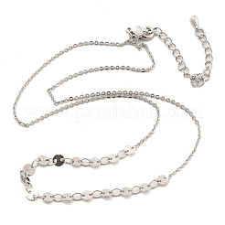Brass Cable & Flat Sequin Chains Necklaces for Women&nbsp;NJEW-D302-44P