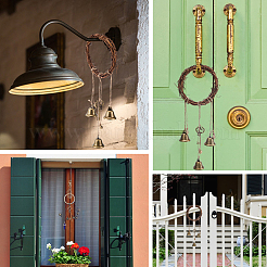 2Pcs 2 Style Rattan & Alloy Witch Bells for Door Knob&nbsp;AJEW-GF0008-21