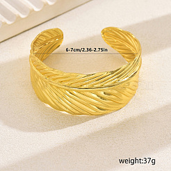 Luxurious Leaf Brass Cuff Bangles for Women&nbsp;HC3716
