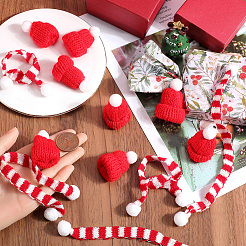 12Pcs Woolen Crochet Mini Hat with Pom Pom Ball with 12Pcs Mini Knitting Wool Yarn Scarf with 1Pc Rectangle Plastic Bags&nbsp;AJEW-SC0003-46A