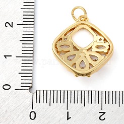 Brass Micro Pave Cubic Zirconia Pendants&nbsp;KK-P308-69G