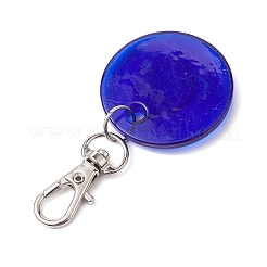 Handmade Lampwork Flat Round with Evil Eye Pendant Decorations&nbsp;HJEW-JM02384