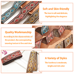 3 Rolls 3 Colors Ethnic Style Embroidery Polyester Ribbons&nbsp;OCOR-PH0001-22