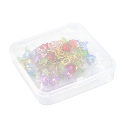 10Pcs 5 Colors Flower Acrylic Pendant Decorations&nbsp;HJEW-FS00087