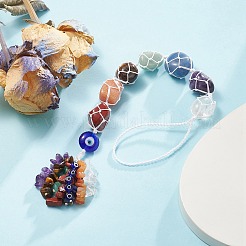 7 Chakra Nuggets Natural Gemstone Pocket Pendant Decorations&nbsp;HJEW-JM01049-02