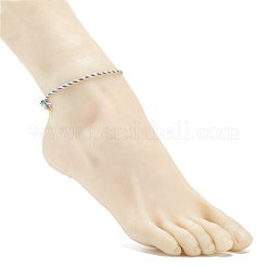 5Pcs Macrame Cotton Braided Cord Anklets Set&nbsp;AJEW-AN00486-02