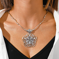 Mandala Flower Bohemian Style Alloy Pendant Necklaces&nbsp;FS-WG43472-01