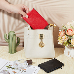 2Pcs 2 Colors Litchi Print PU Leather Zip Pouches&nbsp;ABAG-CP0001-08B