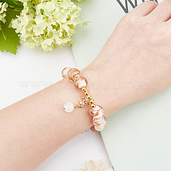 40pcs Handmade Inner Flower Gold Sand Lampwork Round Beads&nbsp;LAMP-OC0001-37