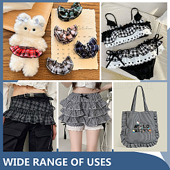 Pleated Polyester Lace Ribbons&nbsp;SRIB-WH0011-473A